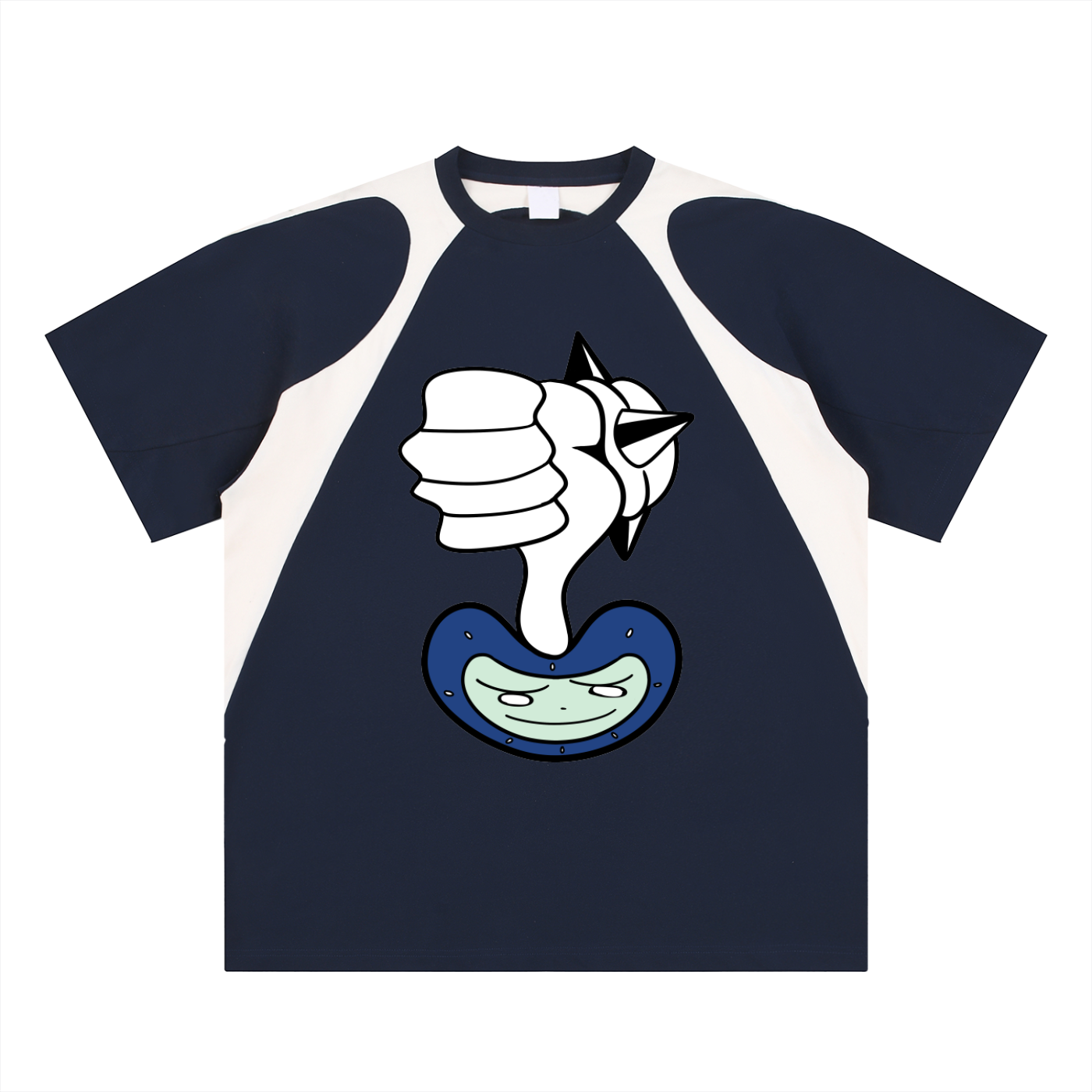 Contrast Panel Cotton T-Shirt