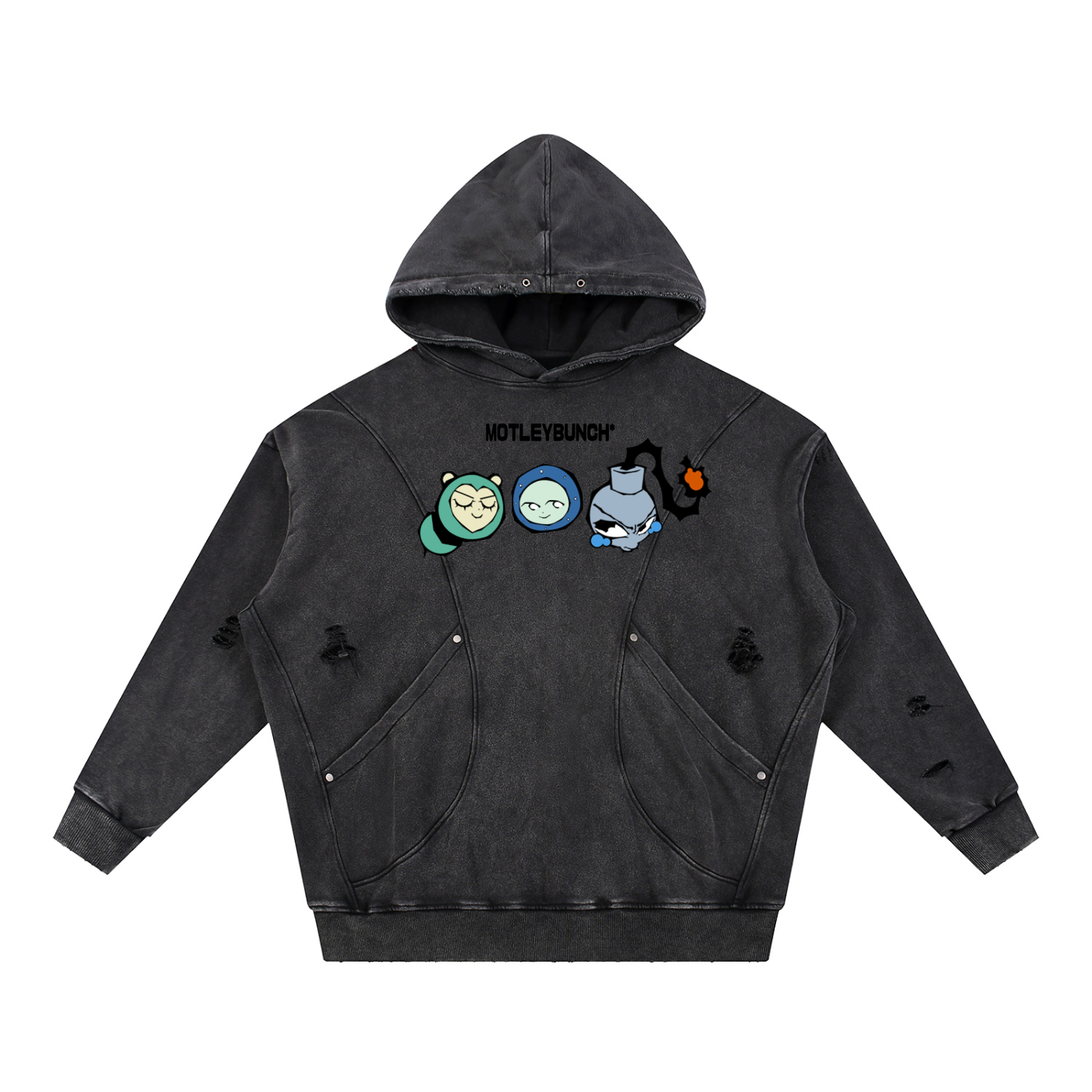 MB Snow Washed Panel Pocket Hoodie