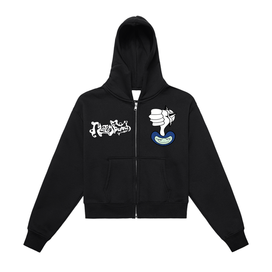 lilkiwi Womens Zip-Up Cropped Hoodie