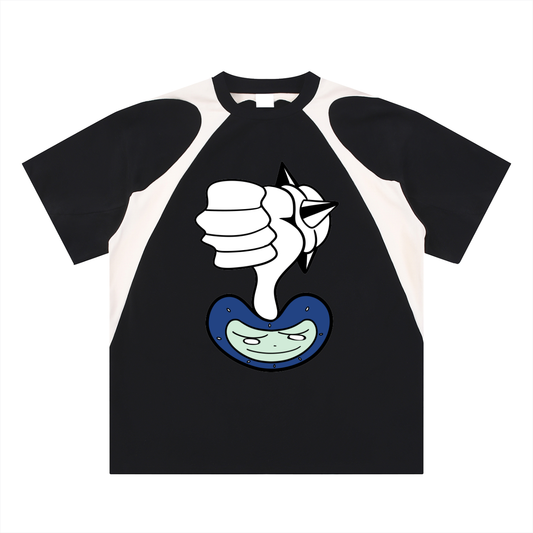 Contrast Panel Cotton T-Shirt